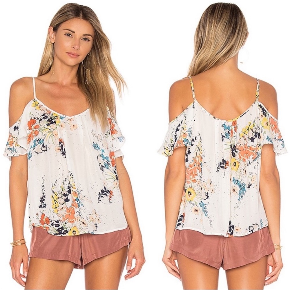 Silk white floral top